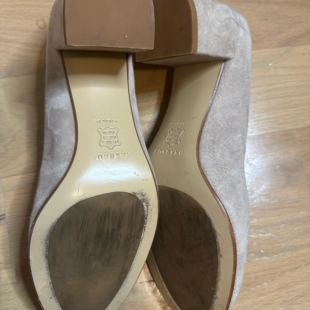 Margaux Taupe Suede Round-Toe Pumps - Picture 4 of 4